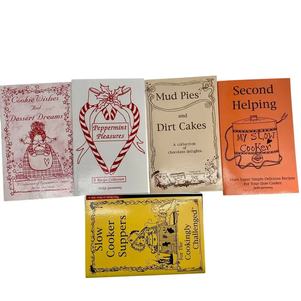 5 Vintage Jackie Gannaway Cookbooks Slow Cooker Desserts Chocolate Recipe Lot